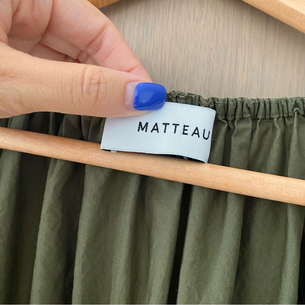 Matteau Shirred Plunge Dress cypress green - Picture 7 of 11
